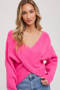 Pink Wrap Sweater