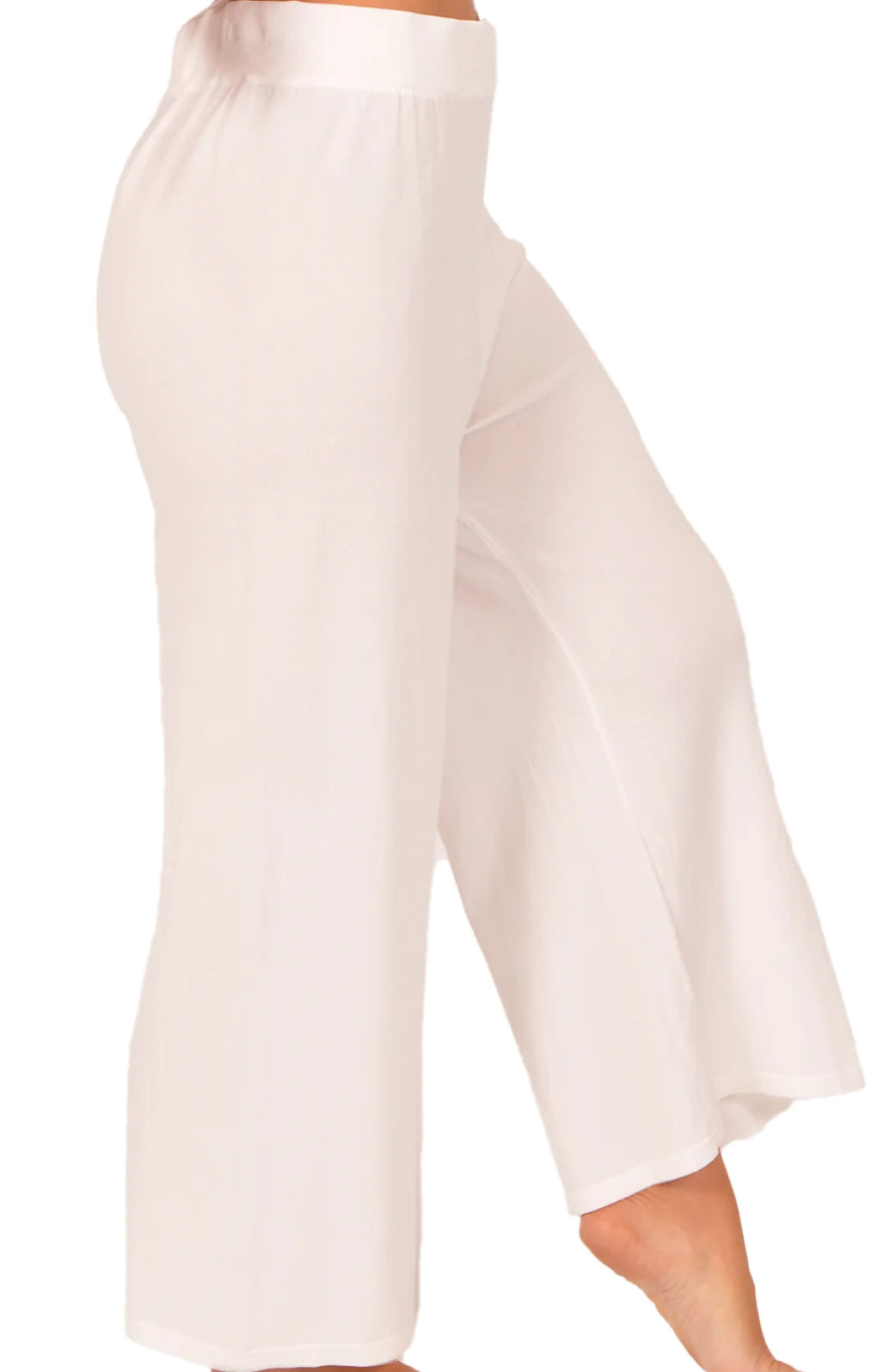 WHITE LIGHTWEIGHT KNIT PANTS