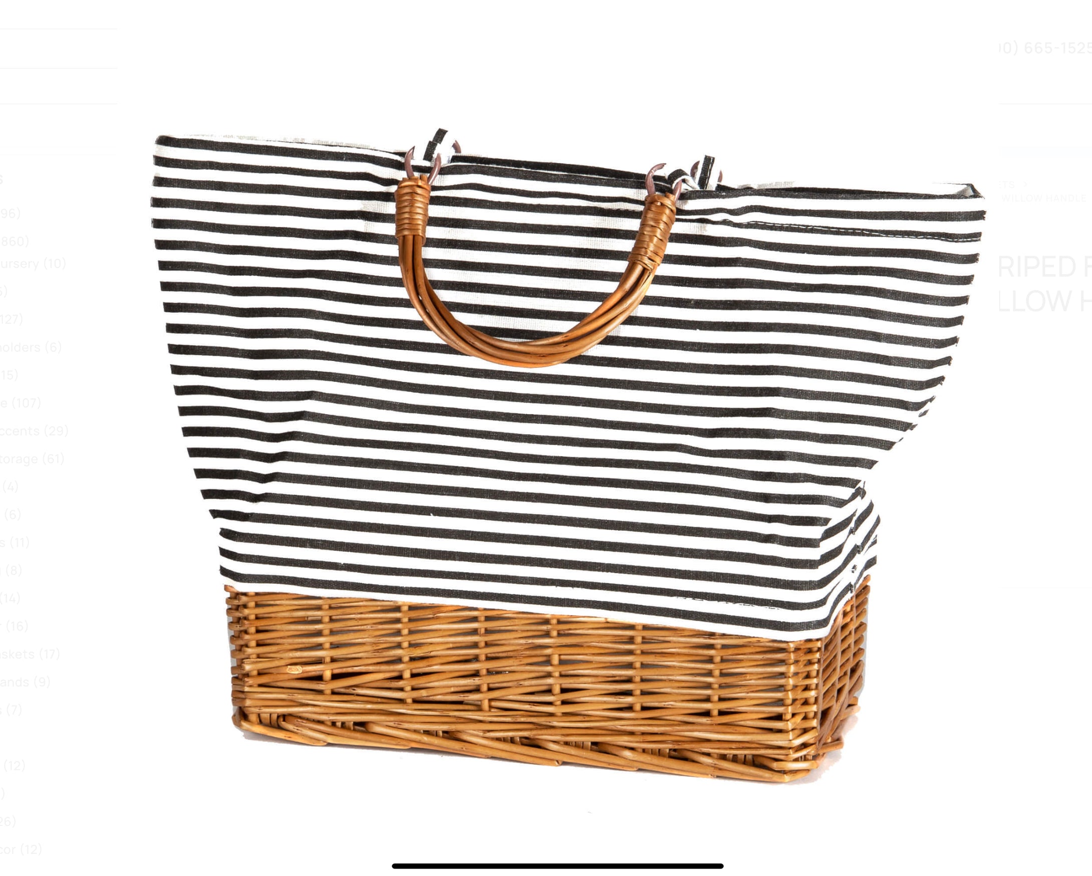 Willow and Striped Fabric Cooler Bag 2441