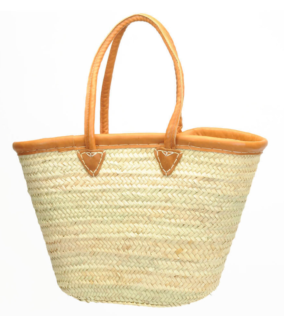 MARKET BAG WITH ROUNDED LEATHER SHOULDER STRAP