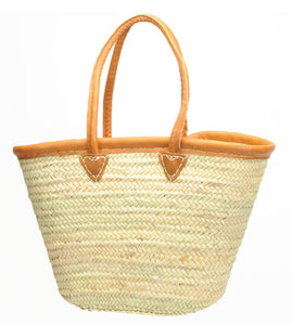 MARKET BAG WITH ROUNDED LEATHER SHOULDER STRAP