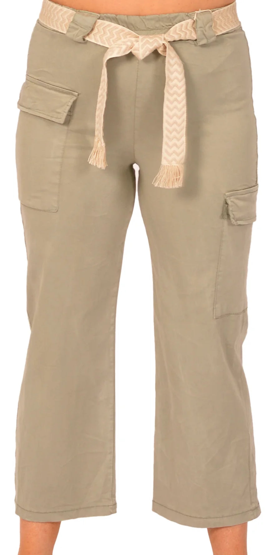 GREEN CARGO PANT with BELT