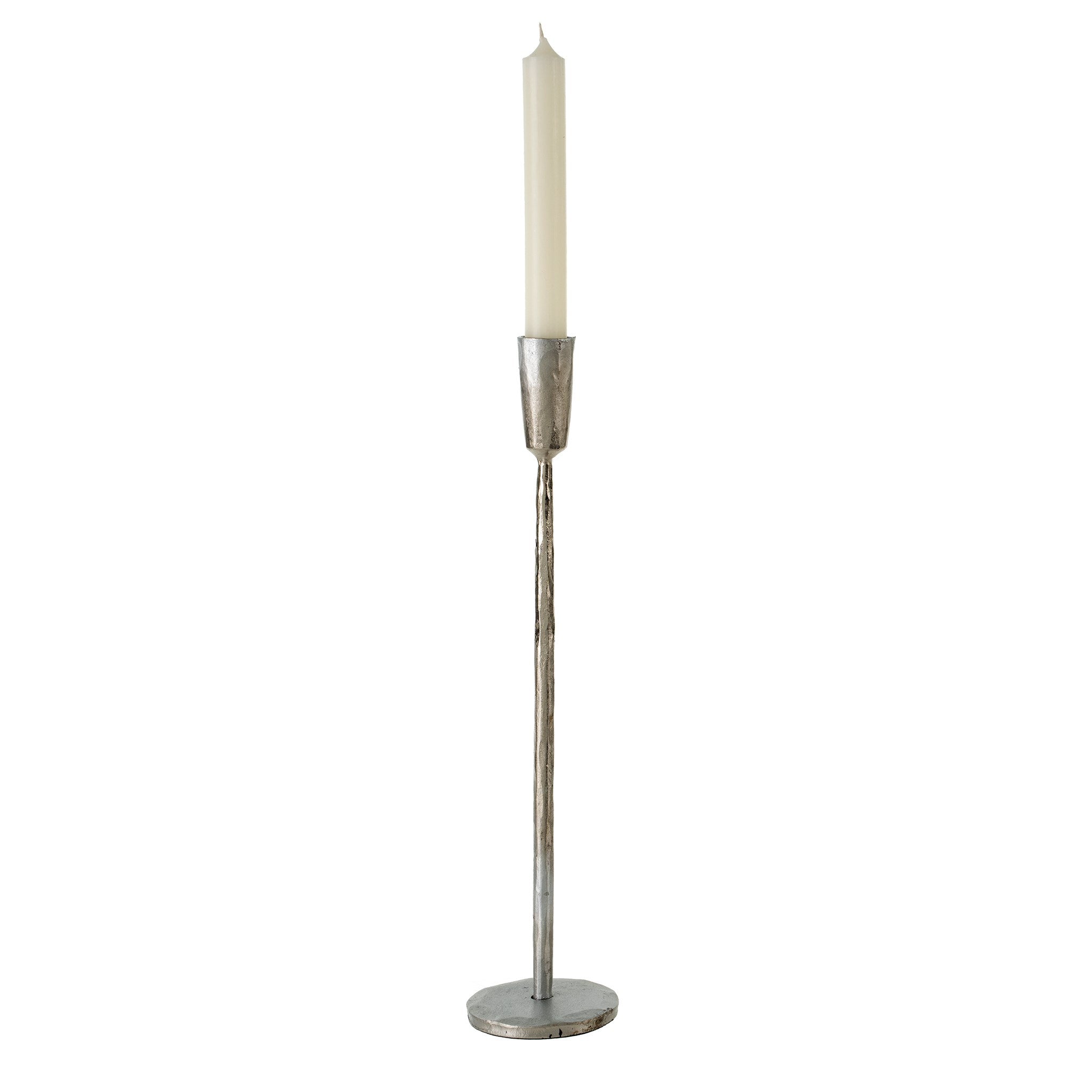 Luna Forged Candlestick (Large, Silver)