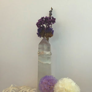 Crystal With Purple Flower Accent