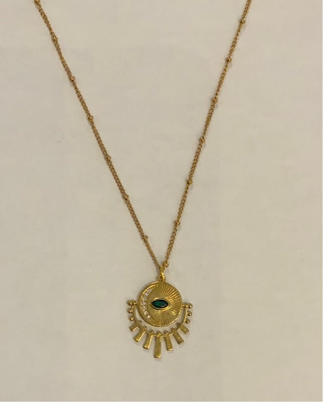 Maiden Perras Eye Sun Moon Necklace