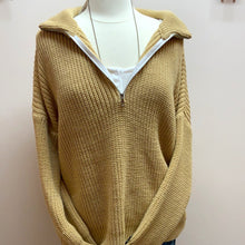 Load image into Gallery viewer, Half Zip Sweater (Mustard/Beige)
