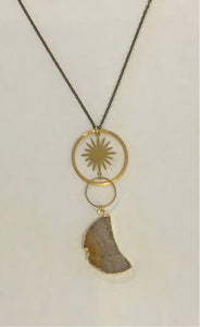 Maiden Perras Citrine Sun and Moon Necklace