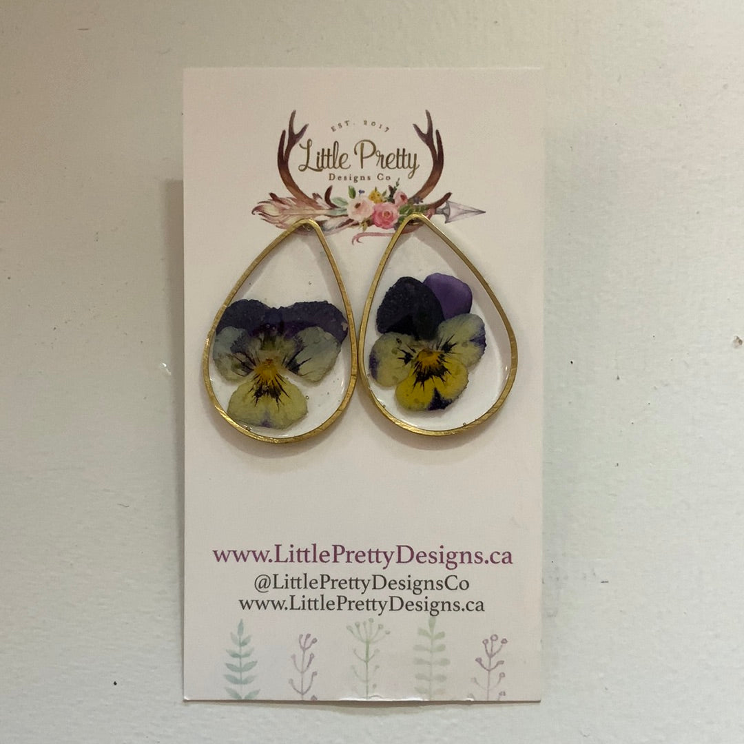 Little Pretty Pansy Teardrop Earrings