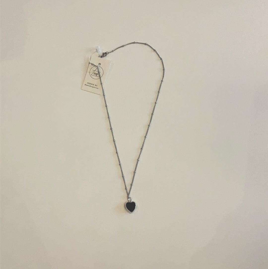 Maiden Perras - Black Onyx Heart Necklace