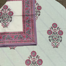 Load image into Gallery viewer, Table Cloths with Napkins- Block Printed Botanicals Mughal Style
