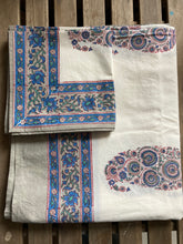 Load image into Gallery viewer, Table Cloths with Napkins- Block Printed Botanicals Mughal Style
