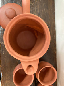 Clay Pot and Cups-1 pot and 6 cups