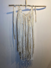 Load image into Gallery viewer, Macramé Wall Hanging - Upcyled Sari Silk Cream
