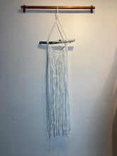 Load image into Gallery viewer, Macramé Wall Hanging - Upcyled Sari Silk White
