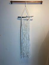 Load image into Gallery viewer, Macramé Wall Hanging - Upcyled Sari Silk White
