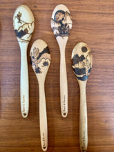 Load image into Gallery viewer, Desert Collection - Burned Wooden Spoons - Plaid and Peaches
