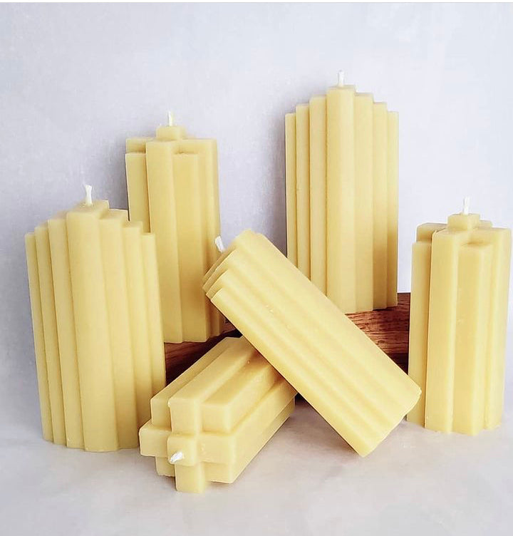 Golden - Beeswax Candle Art Deco Collection